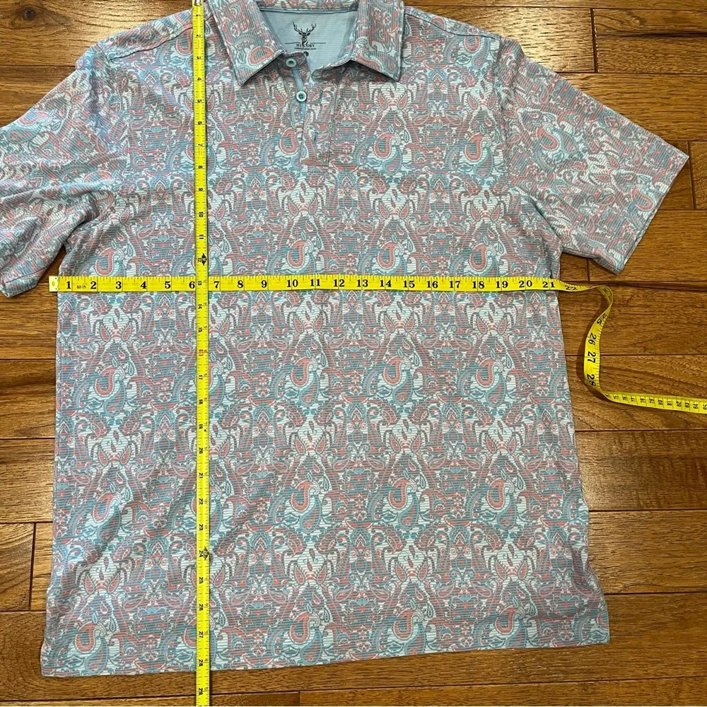 Age of Wisdom Nicoby Performance Print Short Sleeve Polo Size Large - Picture 4 of 6